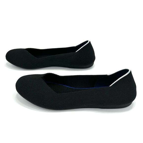 Rothy's Ballet Flats Size 7 Black Knit Eco-Friendly Sustainable Vegan Round-Toe - Picture 2 of 13